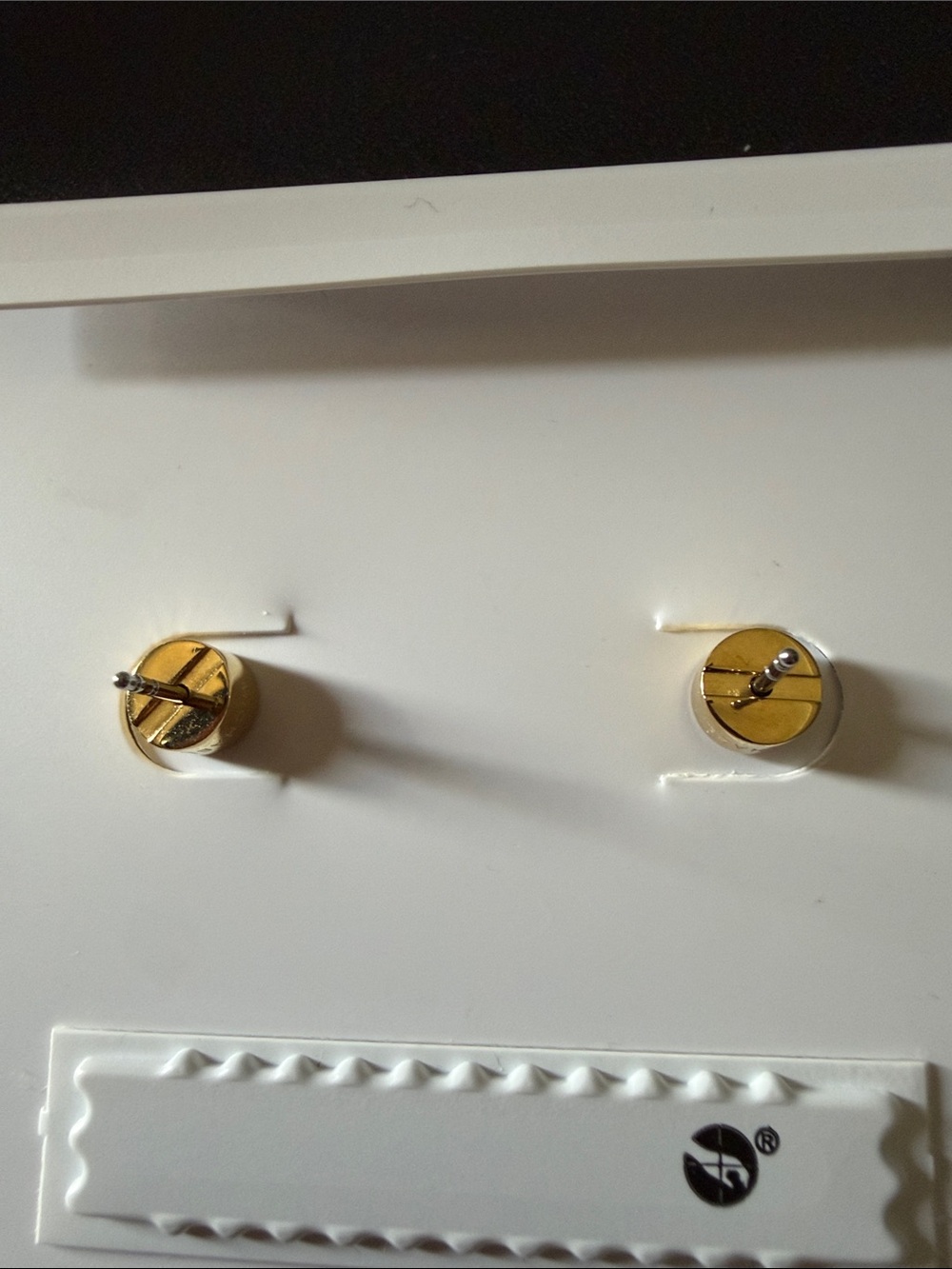 Michael Kors Gold Heart Crystal Border Stud Earrings - Picture 3 of 4
